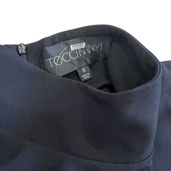 Toccin NY Black Sequin Tie Front Mock Neck Mini Dress 8 - Picture 6 of 6